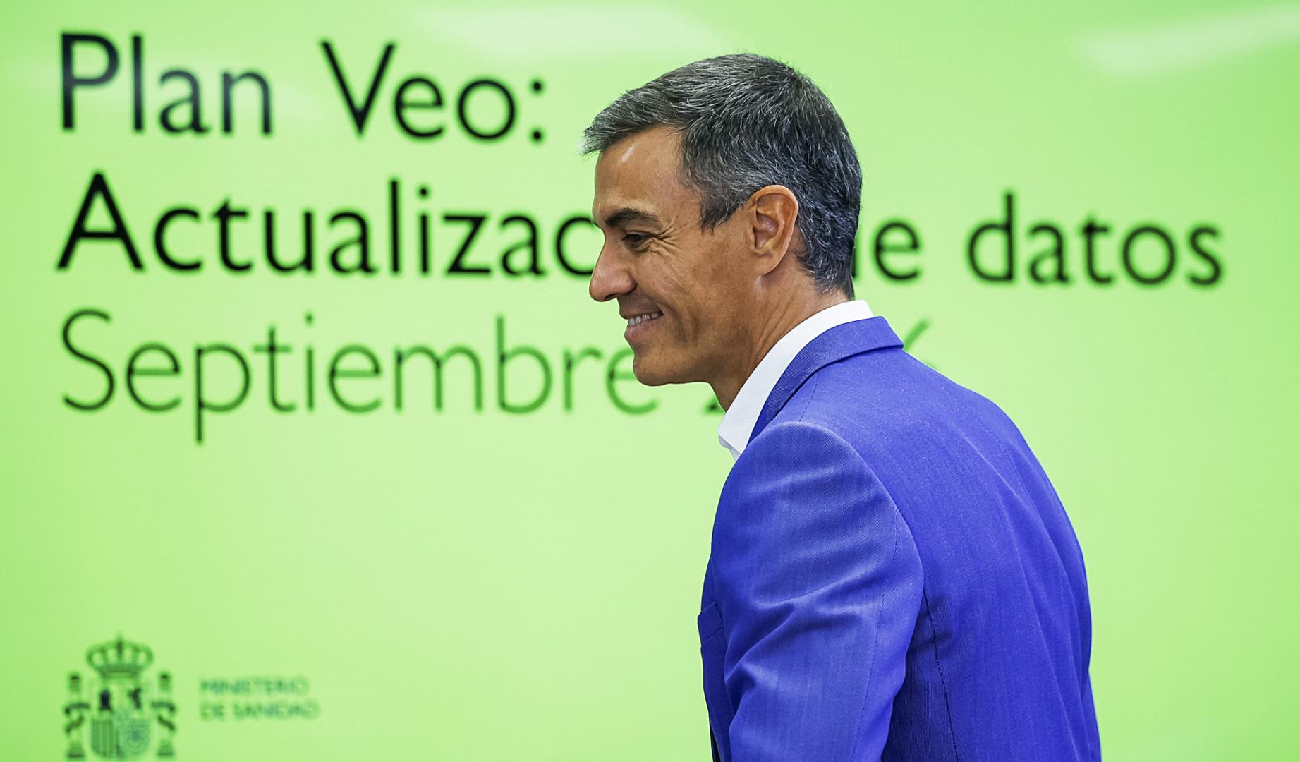 El presidente del Gobierno, Pedro Sánchez, a su llegada a la presentación de la segunda fase del Plan Veo este lunes 14 de septiembre