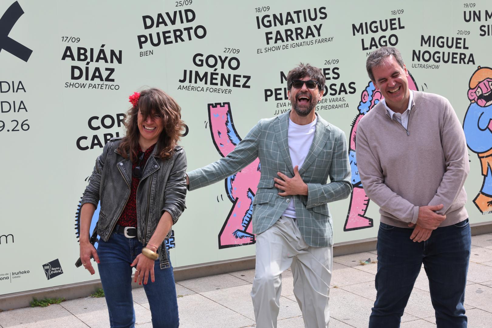 Maider Beloki, Luis Piedrahita y Javier Lafuente en la presentación del festival.