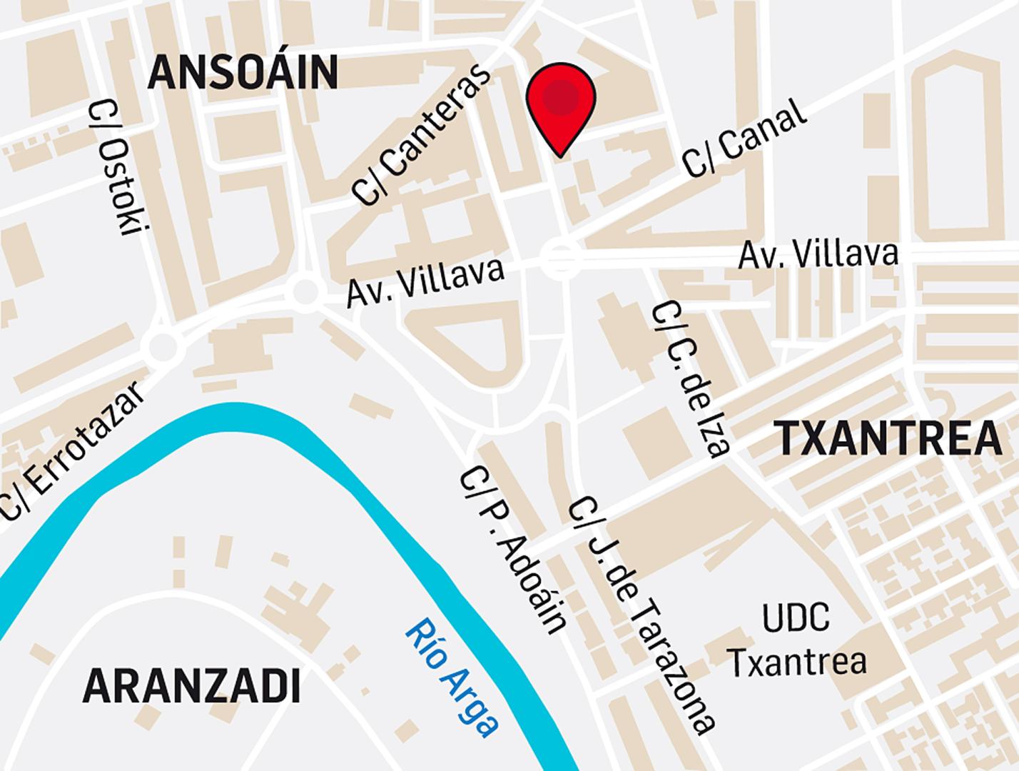 En esta ubicación están las viviendas de  Ansoáin
