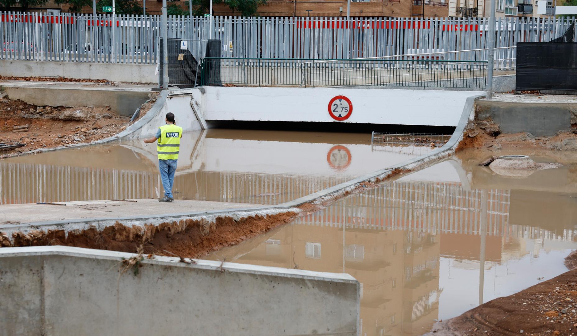 Paso inferior inundado en Aldaia, Valencia