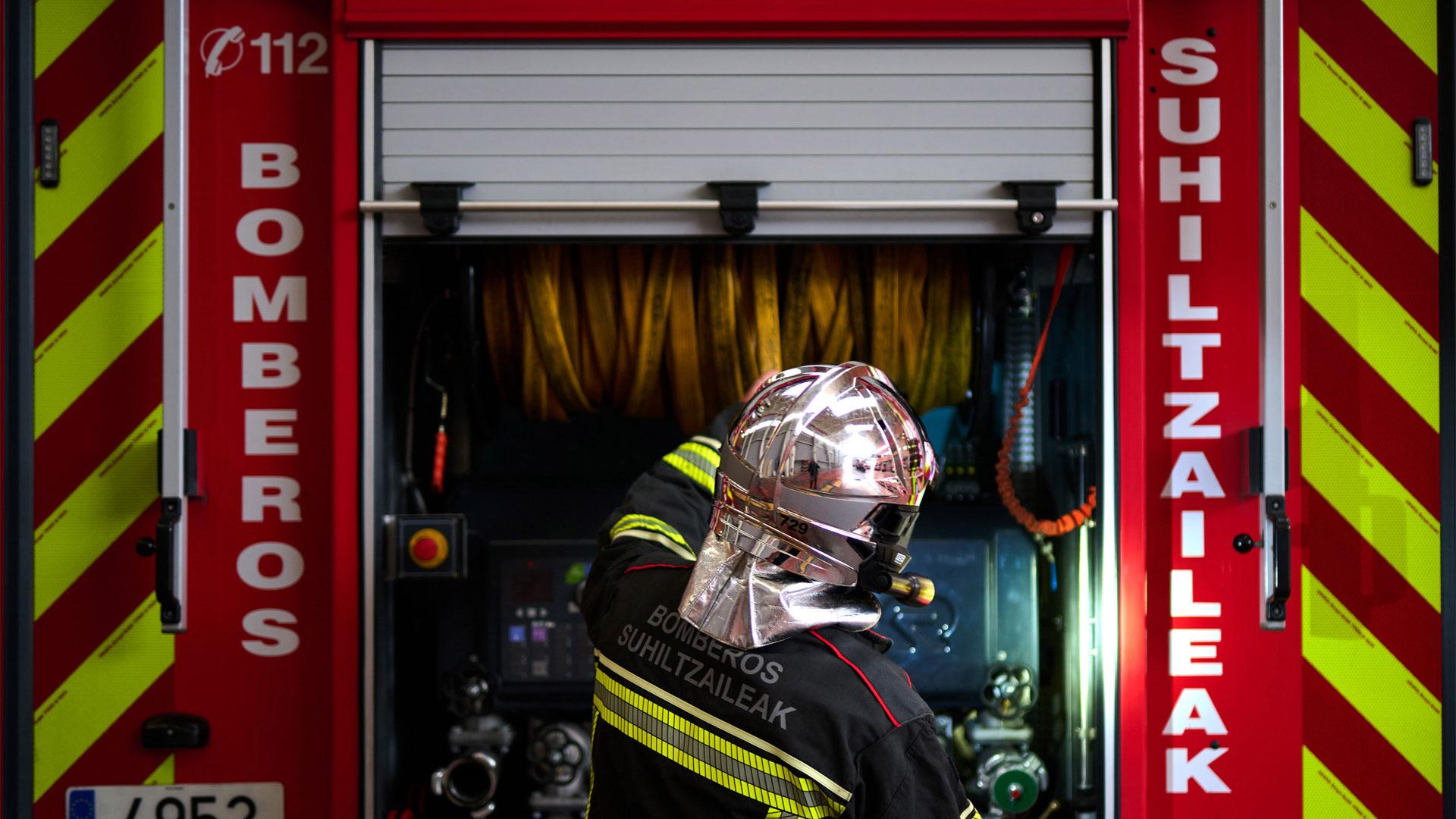 Un camión de bomberos