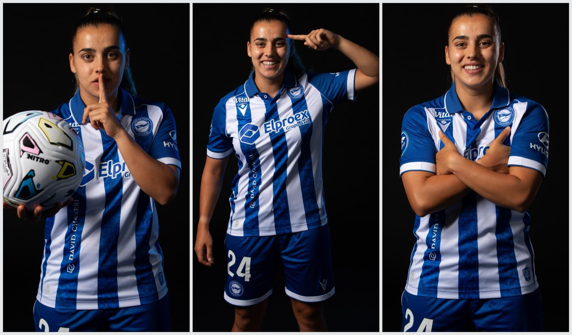 La navarra Merche Izal, lateral del Alavés, durante la sesión de fotos