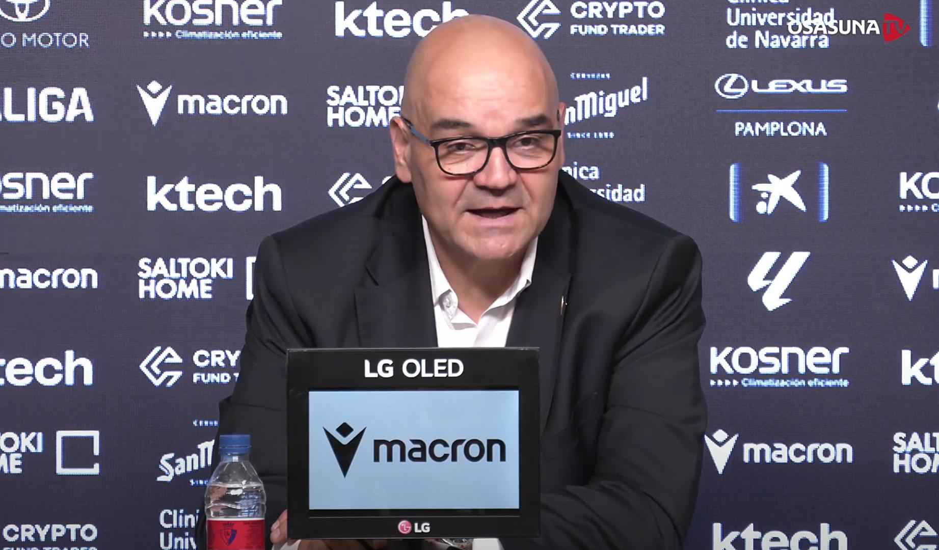 José Antonio Prieto, 'Cata', durante la rueda de prensa de la presentación como nuevo Director Deportivo del C. A. Osasuna