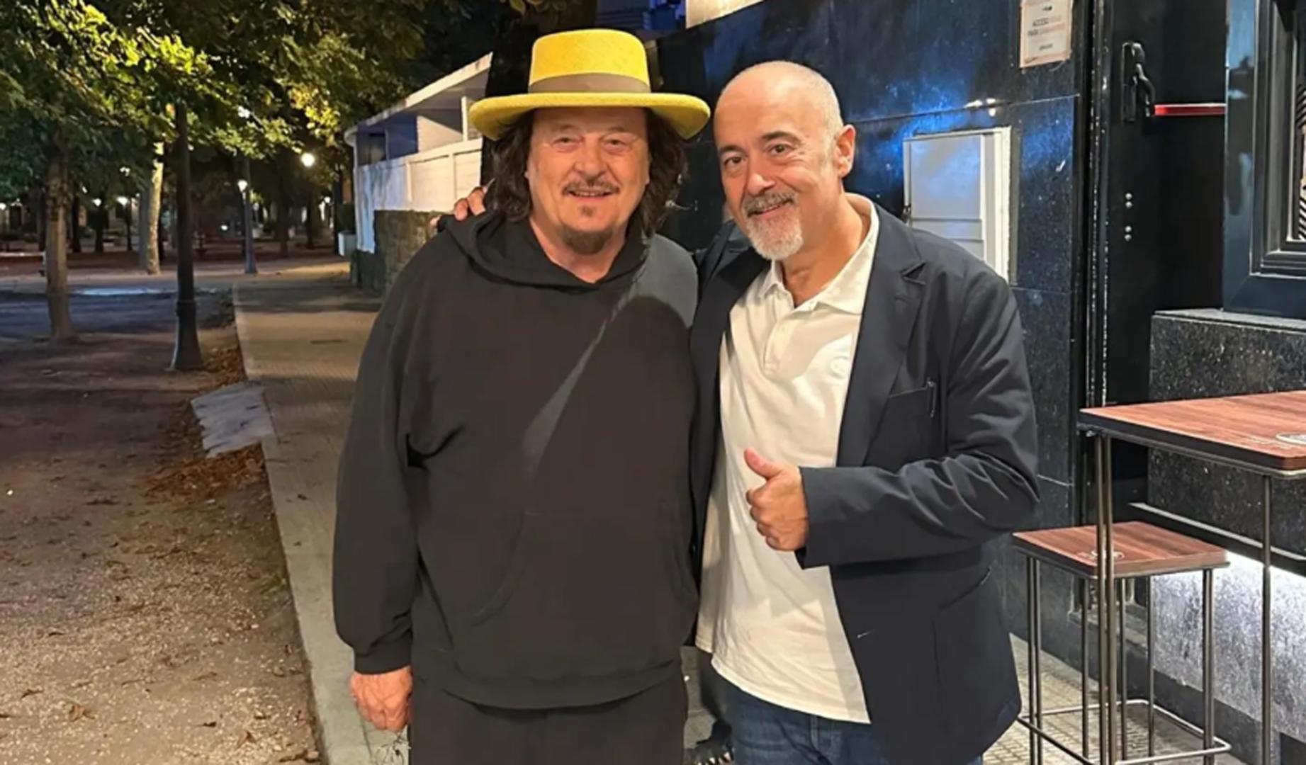El cantante Zucchero y el cocinero Martín Iturri