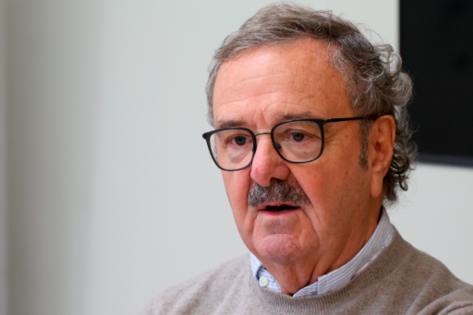 Fernando Vidarte, durante la rueda de prensa de su despedida