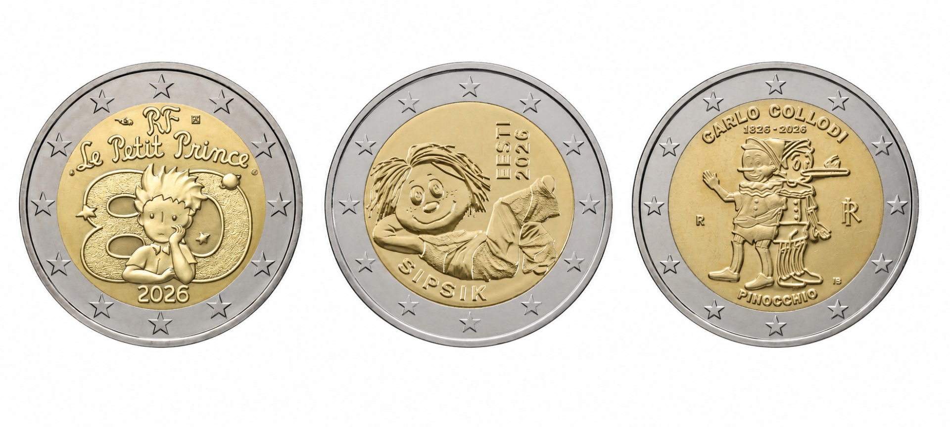 Monedas de El Principito, Sipsik y Pinocho