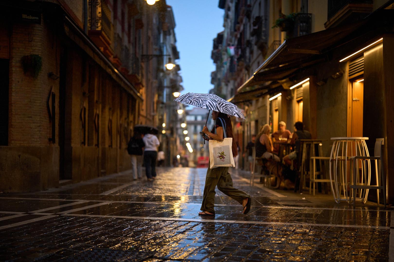 Lluvia, este martes 28 de septiembre, en Pamplona