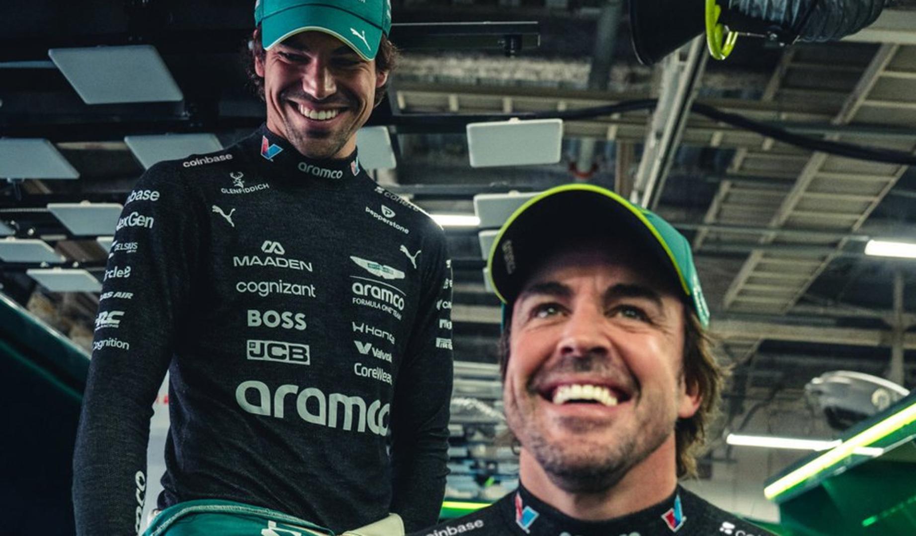 l piloto español Fernando Alonso (d), dos veces campeón del mundo, y el canadiense Lance Stroll (i) seguirán en el equipo Aston Martin en 2027 tras la ampliación de sus contratos, según confirmó este martes la escudería
