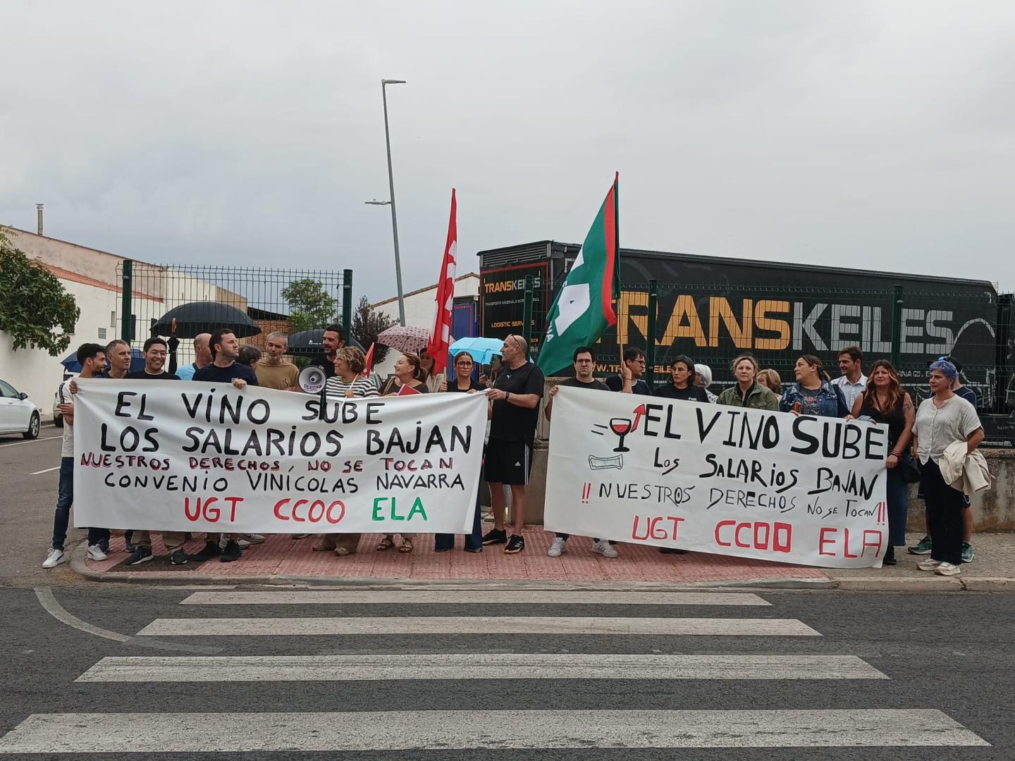 Protesta de trabajadores del sector del vino