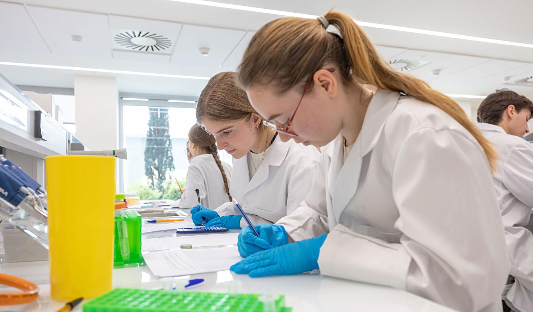 Alumnos investigan en un laboratorio