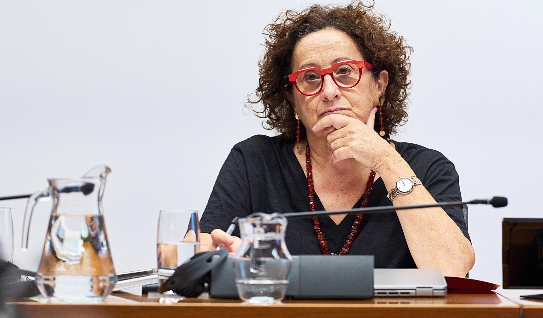 La consejera Carmen Maeztu durante la comparecencia en comisión parlamentaria