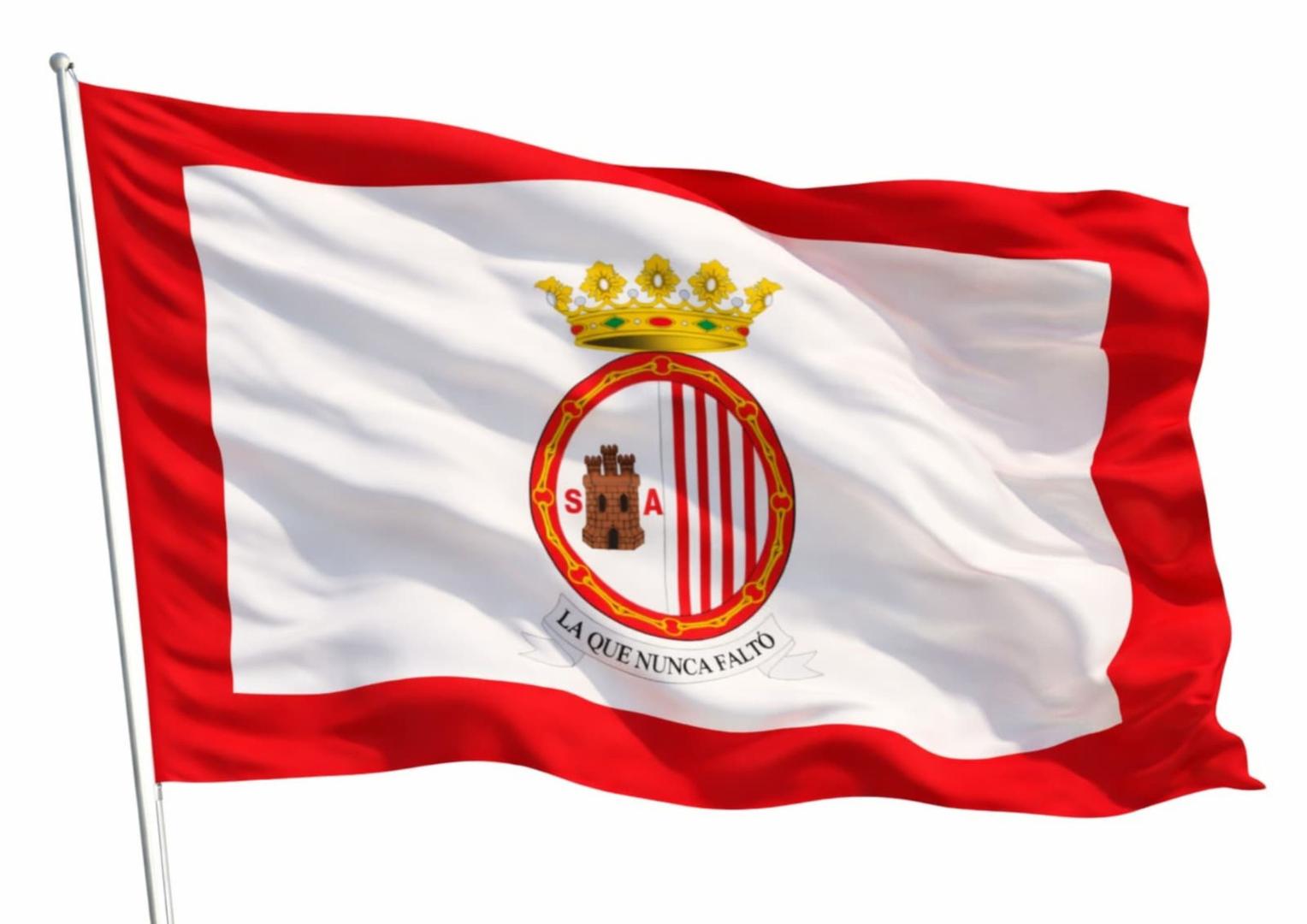 Propuesta de nueva bandera para Sangüesa, de paño blanco fileteado de rojo