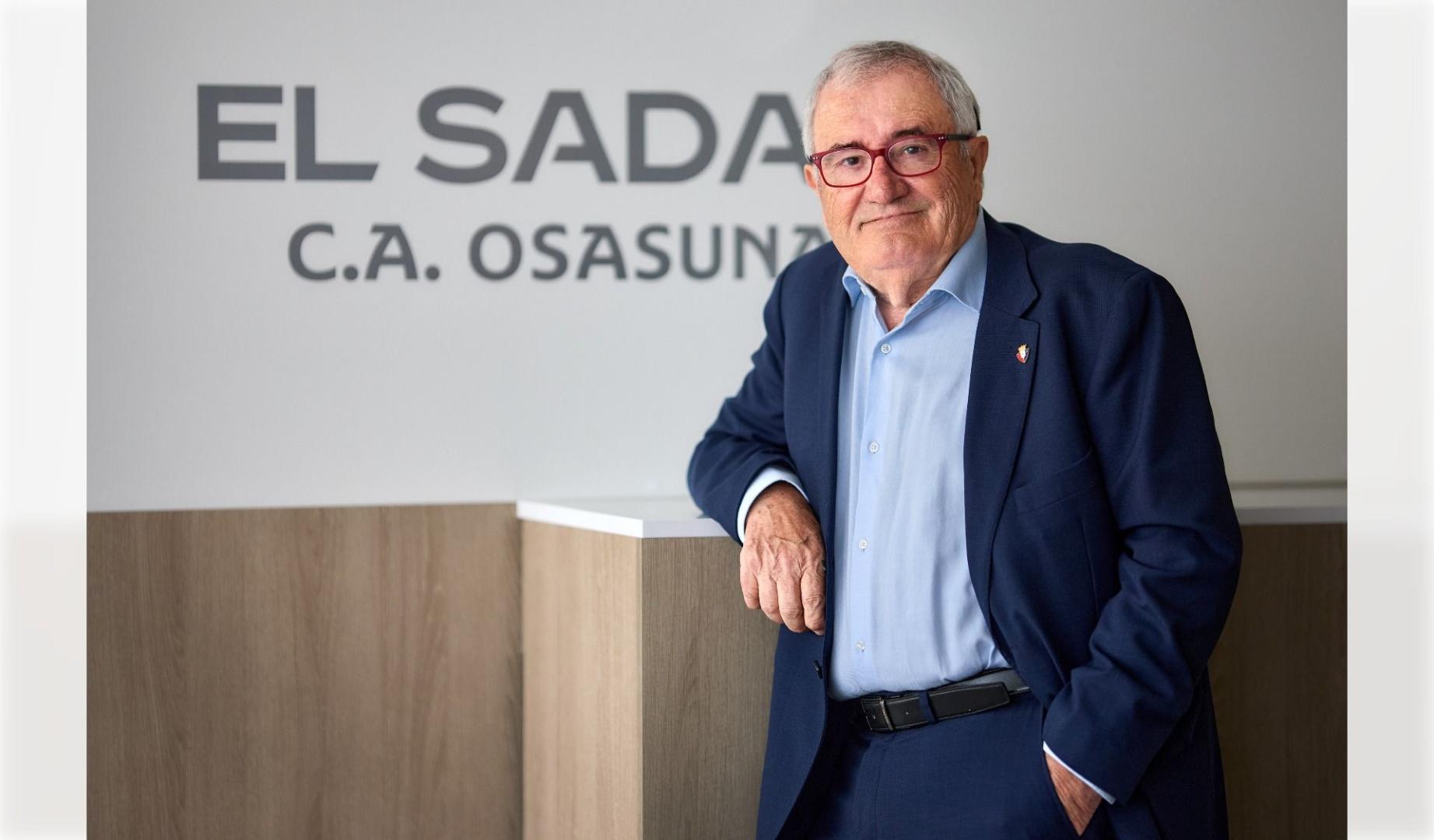 Luis Sabalza, en el estadio de El Sadar