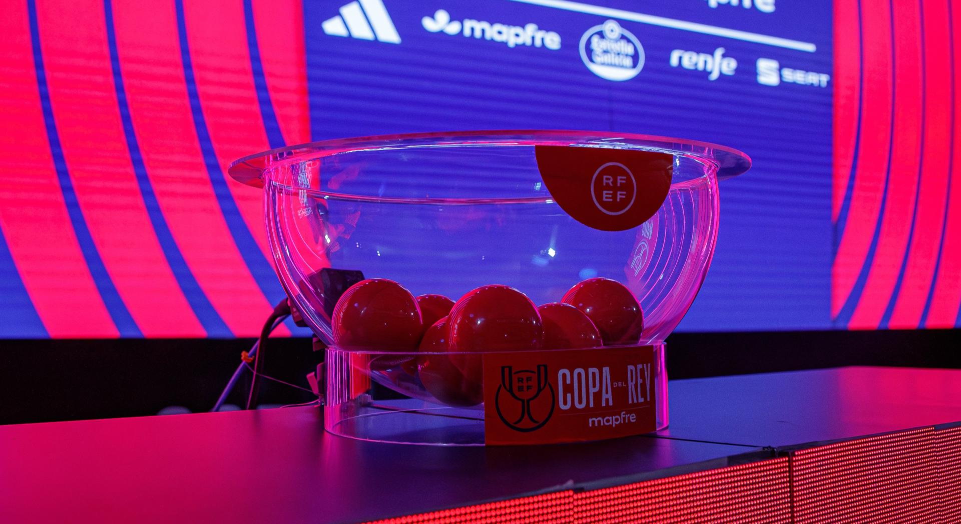 Uno de los bombos del sorteo de la Copa del Rey