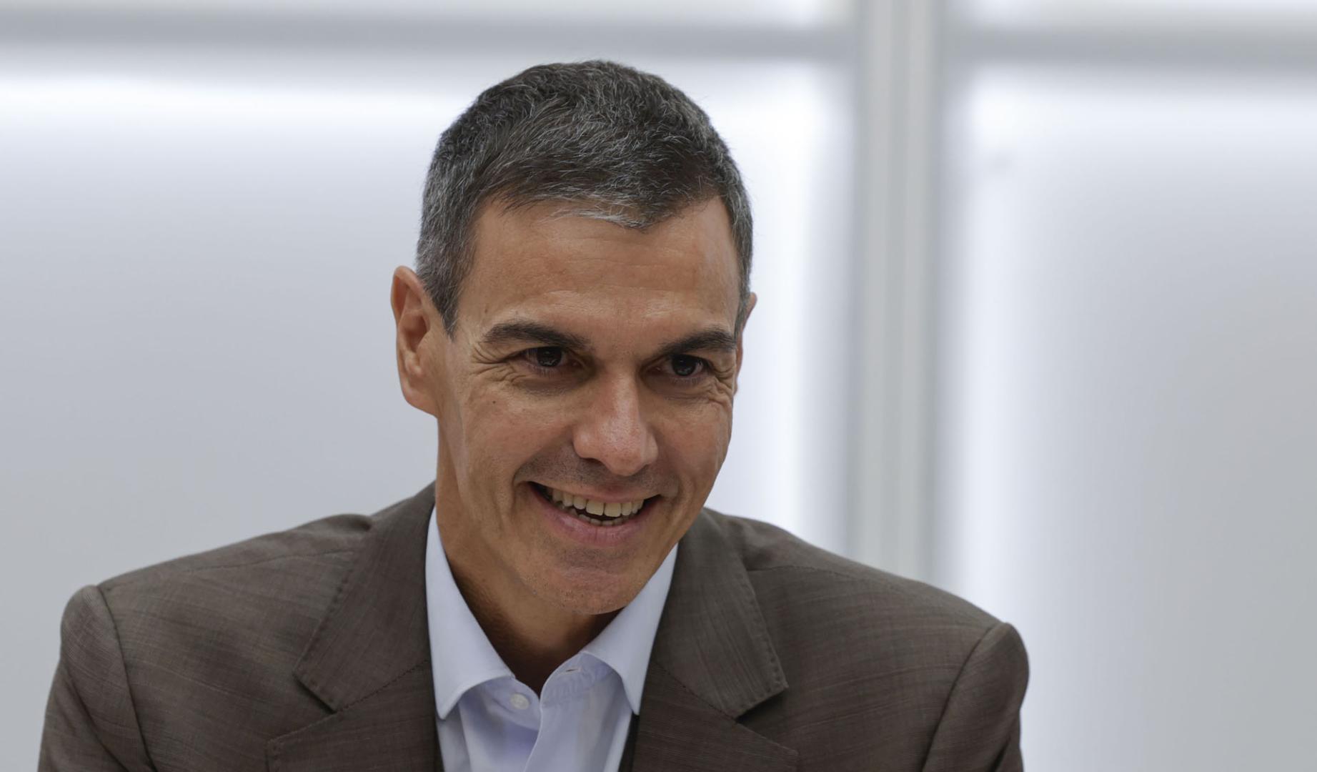 El presidente del Gobierno, Pedro Sánchez, asiste a la reunión de la Comisión Ejecutiva Federal, este lunes en la sede federal del PSOE