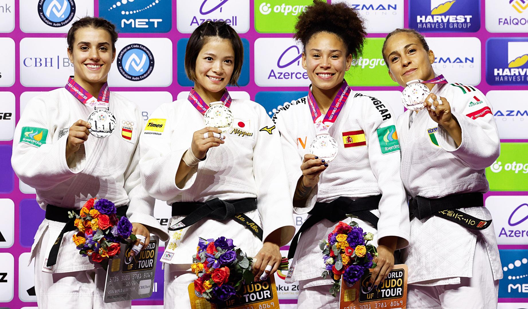 Ariane Toro, con la plata en el Mundial de judo en Bakú.