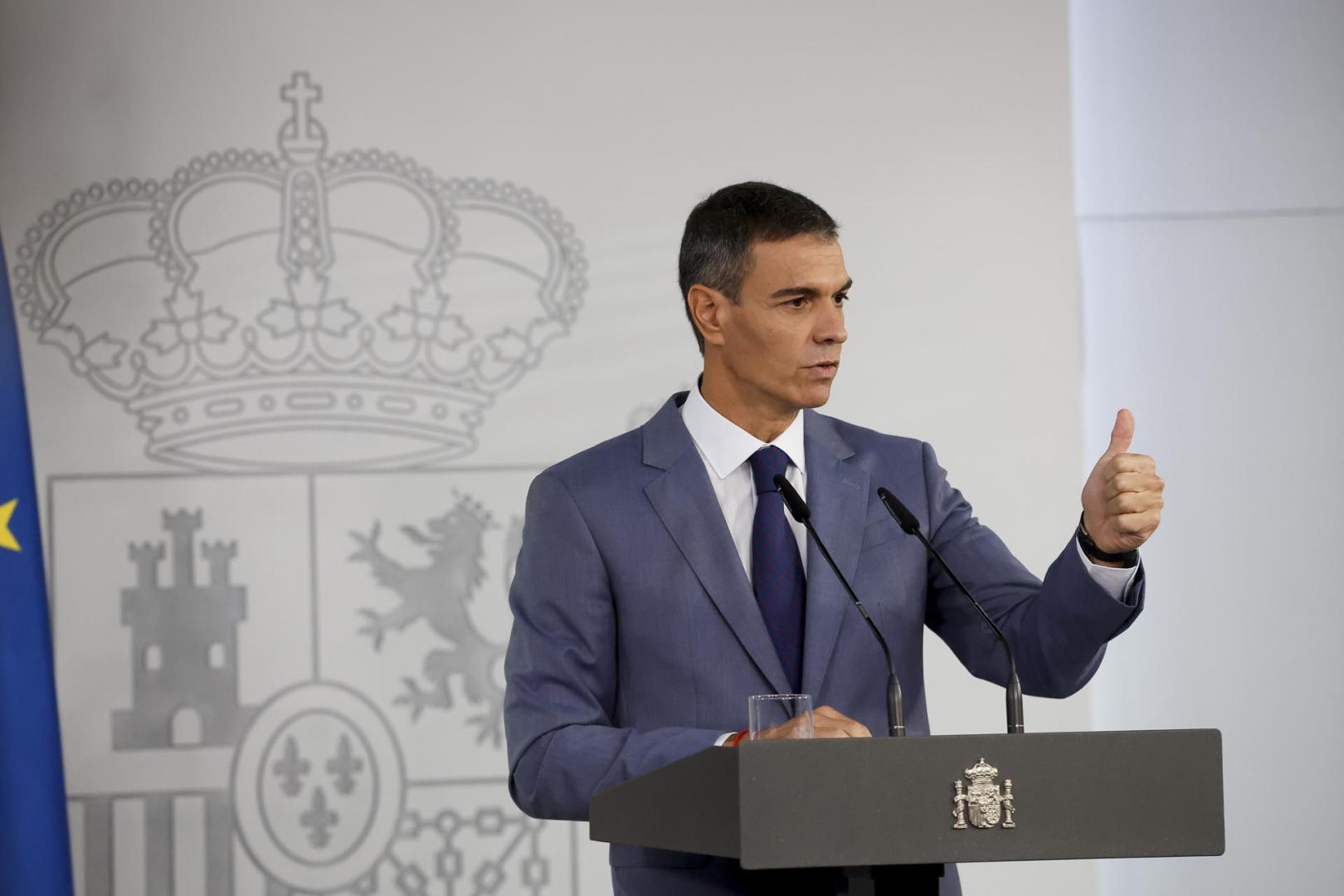 El presidente del Gobierno, Pedro Sánchez, en su comparecencia este martes en rueda de prensa tras la reunión del Consejo de Ministros