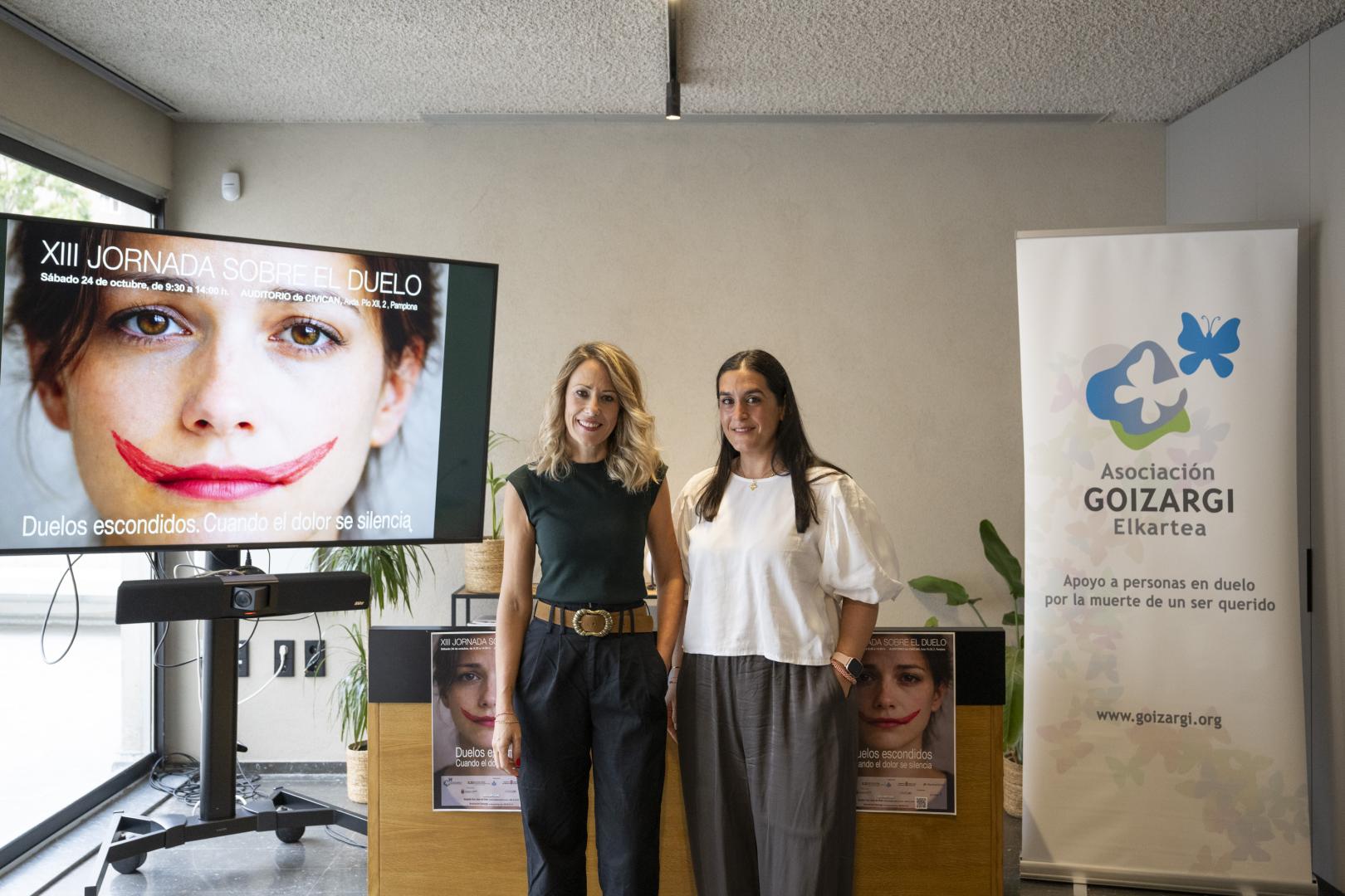 Rakel Mateo, directora de la Asociación Goizargi, y Ángela Carrizosa, matrona del Hospital Universitario de Navarra.