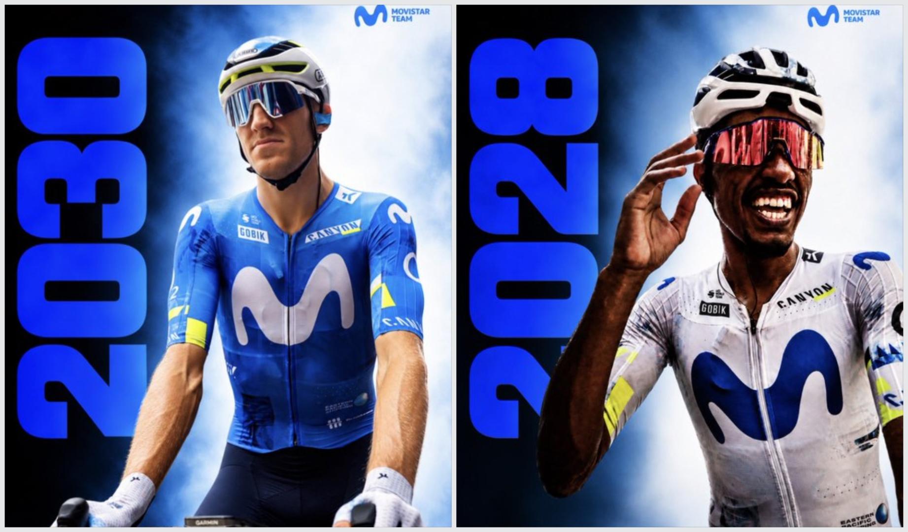 Pablo Castrillo y Natnael Tesfatsion, renovados por el equipo ciclista Movistar