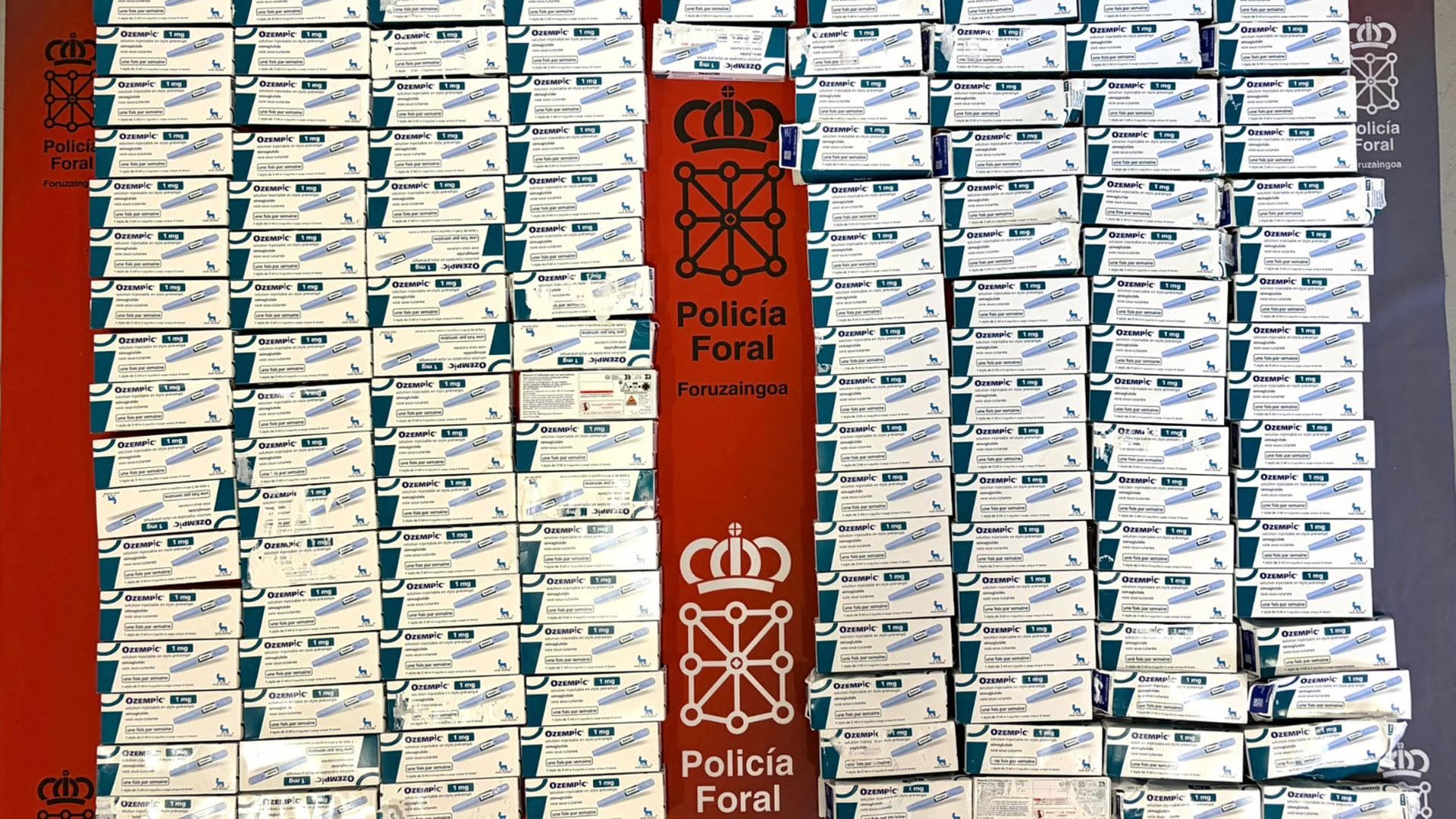 Cajas de Ozempic intervenidas por la Policía Foral