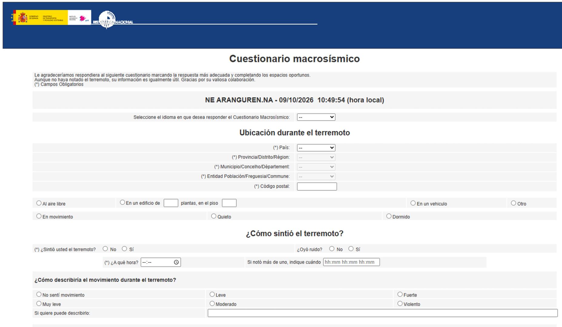 Formulario del IGN