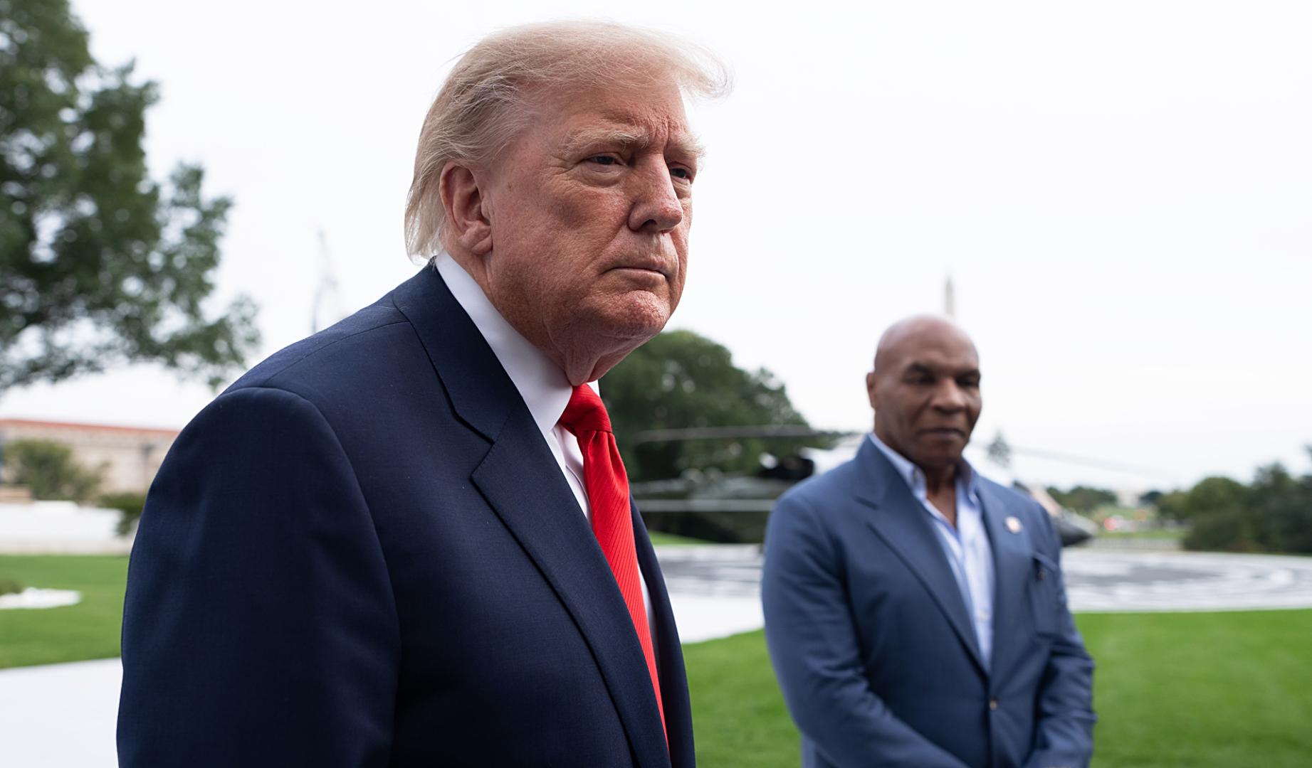 El presidente de EE UU Donald Trump junto a Mike Tyson en un acto reciente
