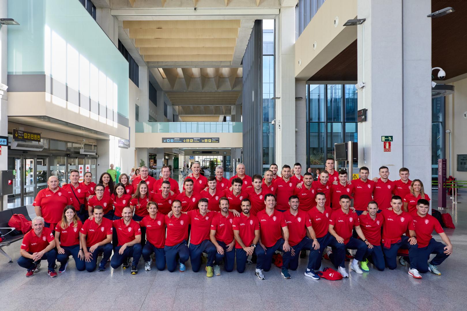 Salida hacia el Mundial de Argentina de la Selección Española de Pelota.