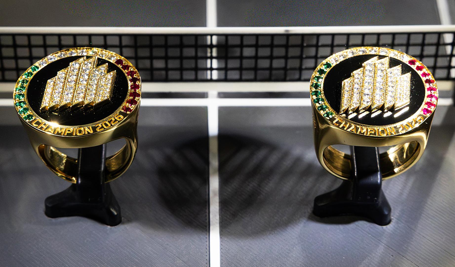 Detalle de los anilos que lucirán los ganadores del Oysho Milano Premier Padel P1