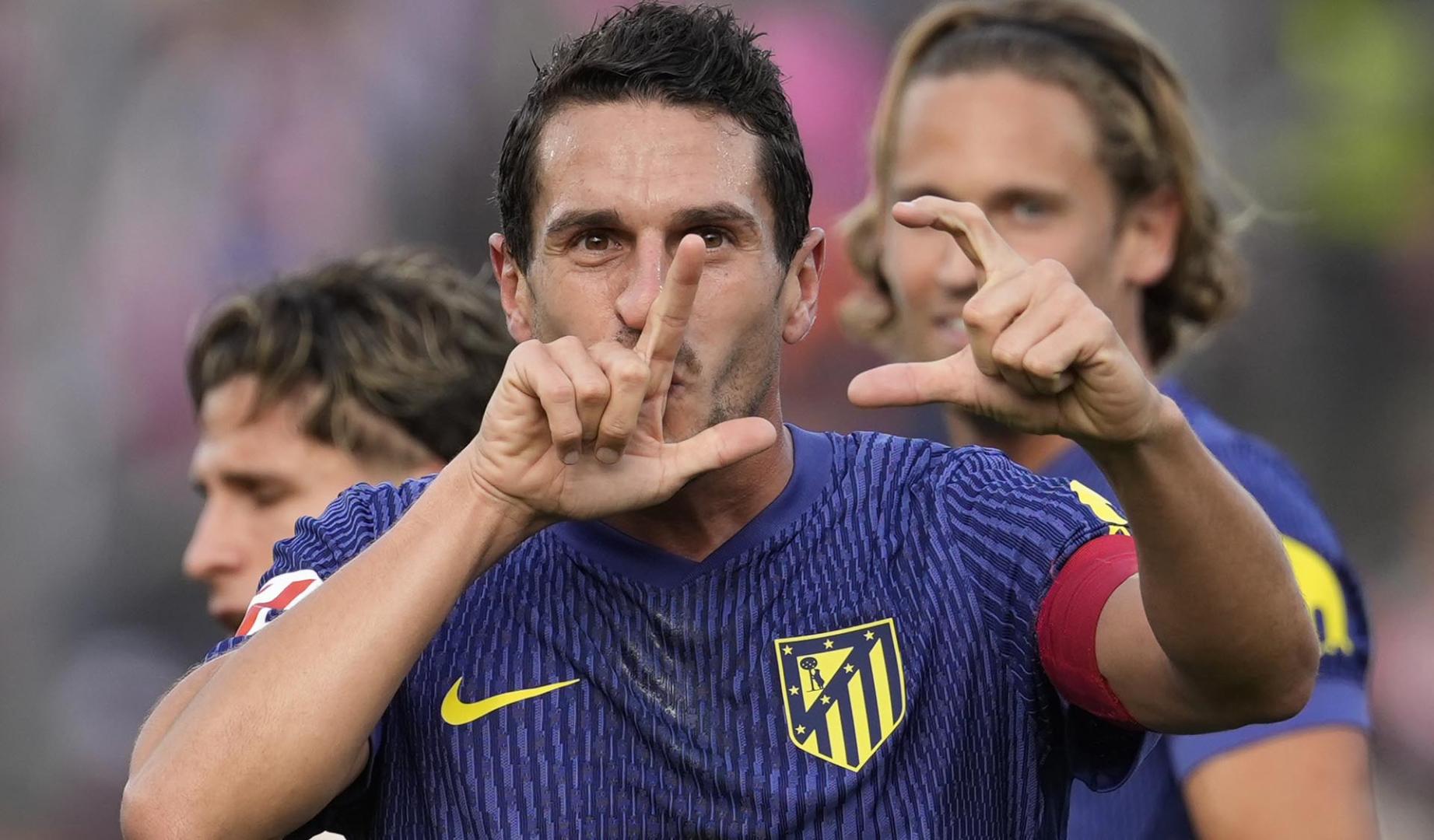 Koke celebra un gol con el Atlético de Madrid