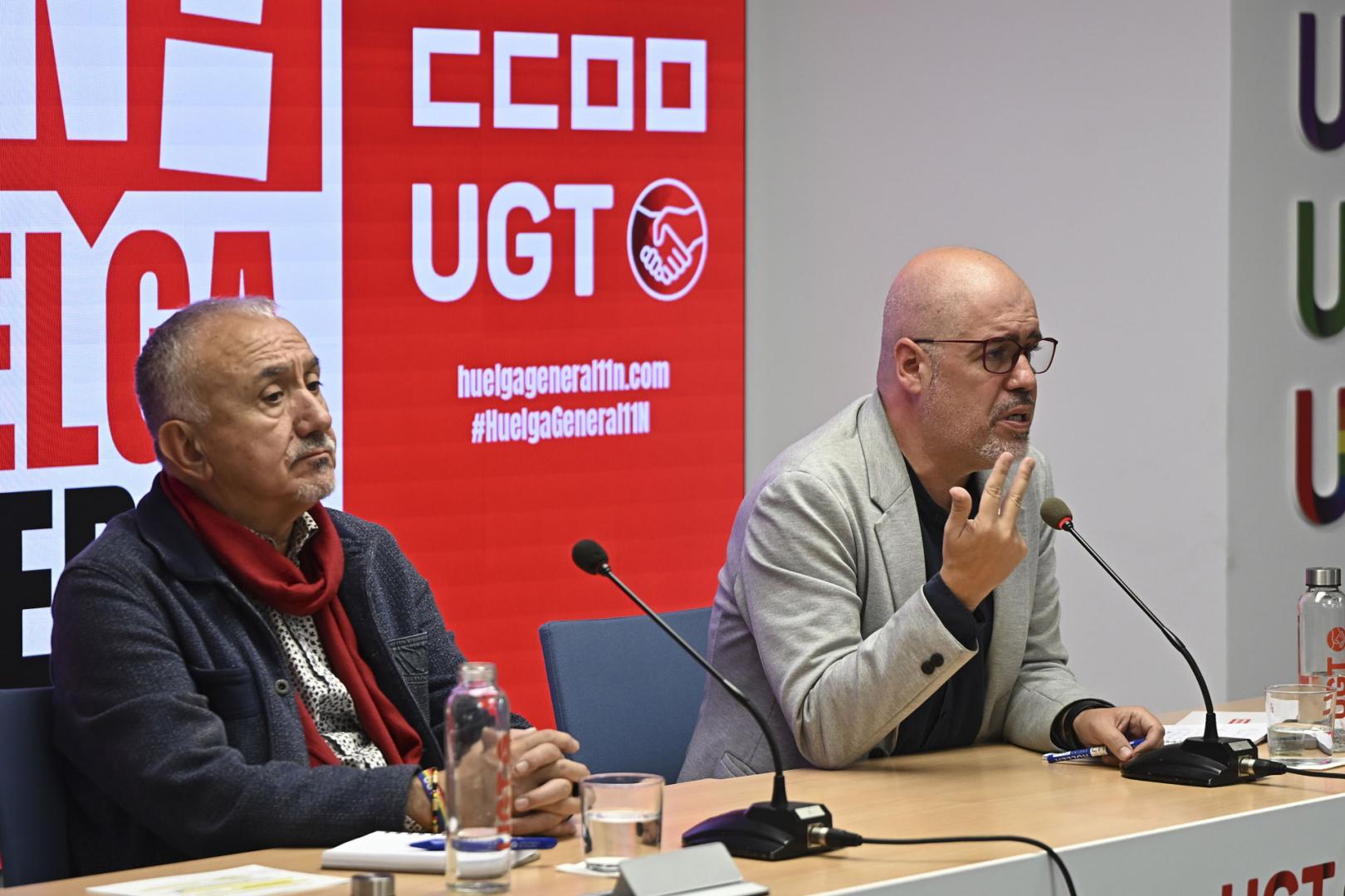 Los secretarios generales de UGT y CCOO, Pepe Álvarez y Unai Sordo