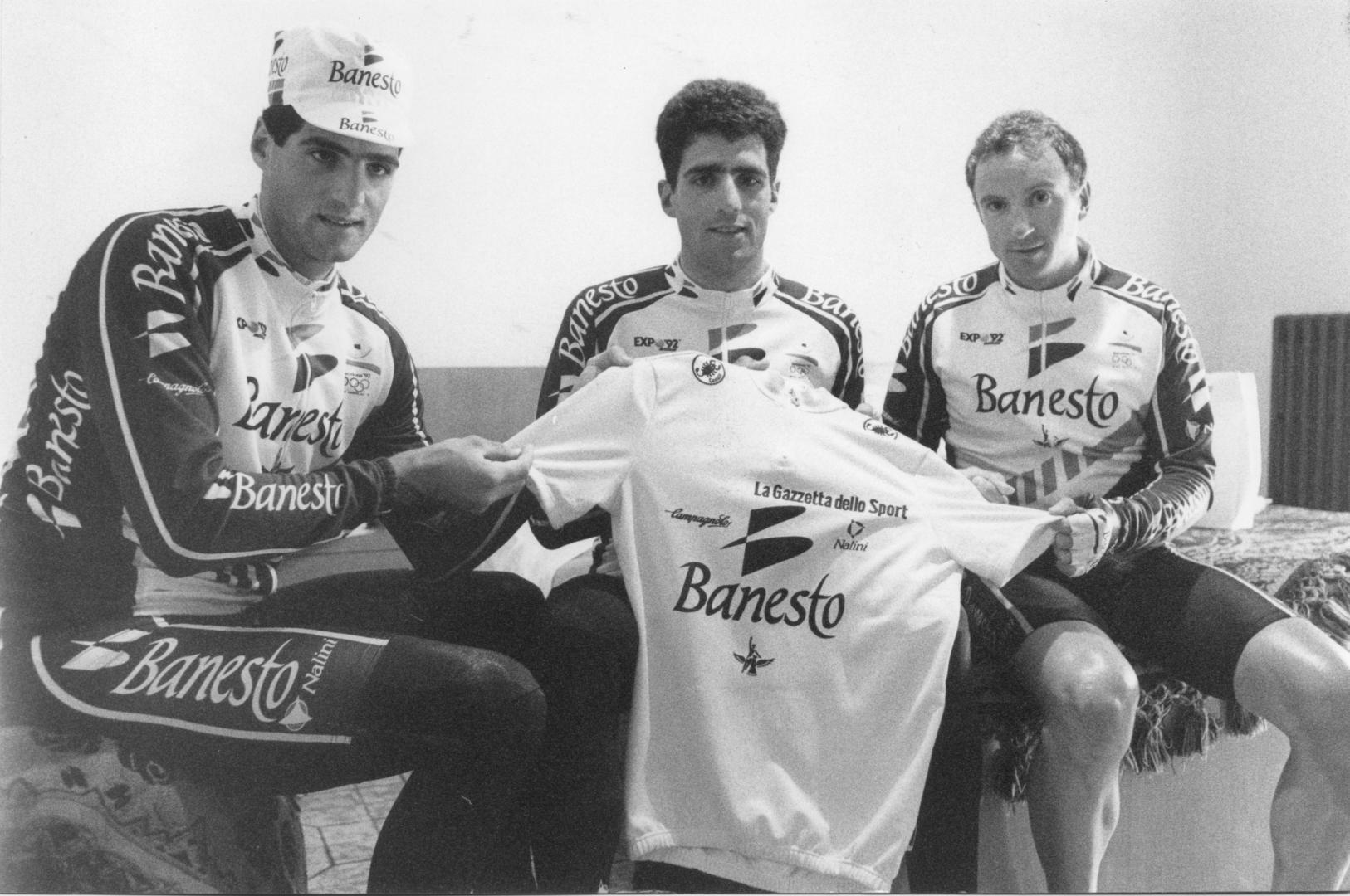 Pruden Induráin, Miguel Induráin y Javier Luquin.