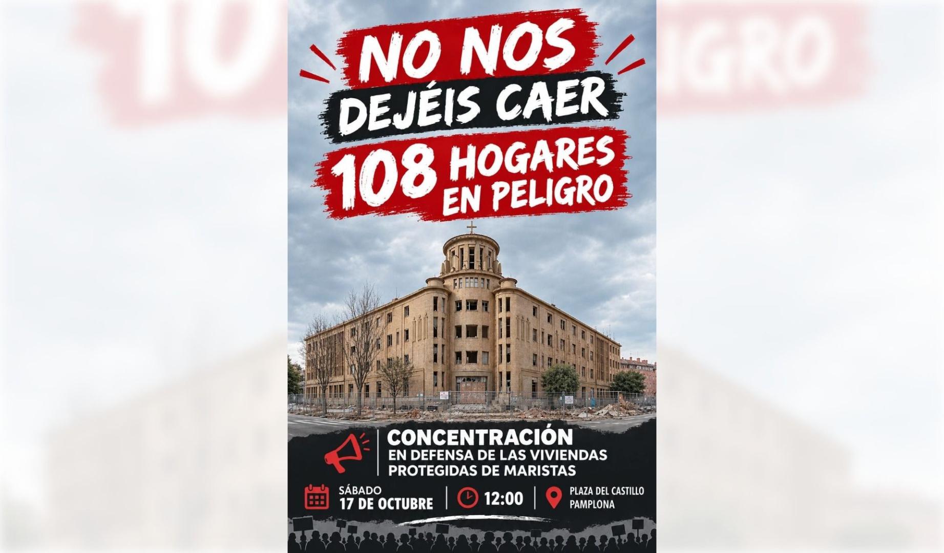 Cartel anunciador de la concentración de Maristas