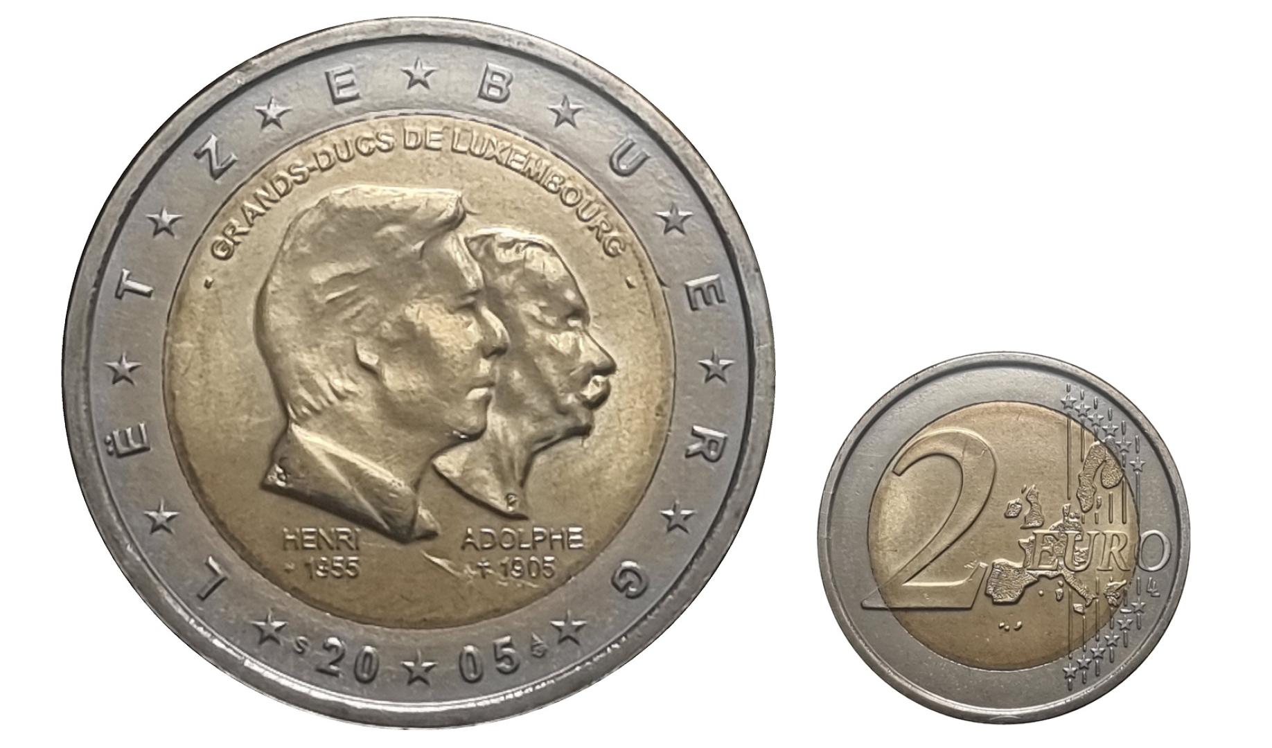 Cara nacional y común de la moneda acuñada por Luxemburgo en 2005