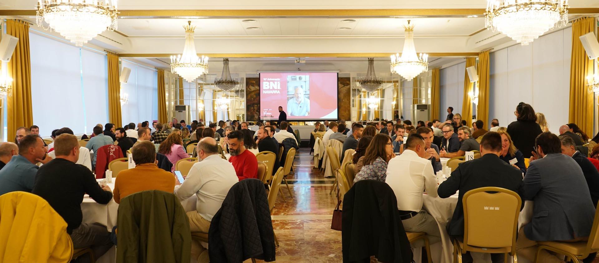 Un momento del encuentro empresarial organizado por BNI Navarra en el Hotel Tres Reyes