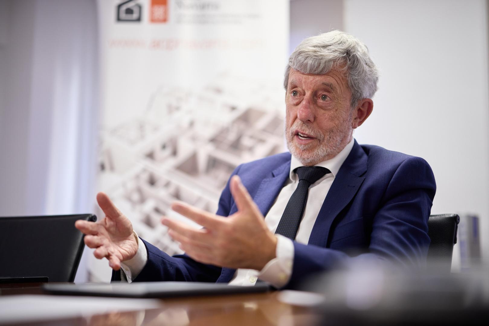 A* Jesús Garzaron F* 2026_10_14 T* Juan Las Navas, presidente de la Asociación de Constructores y Promotores de Navarra. L* Azpilagaña, Pamplona.