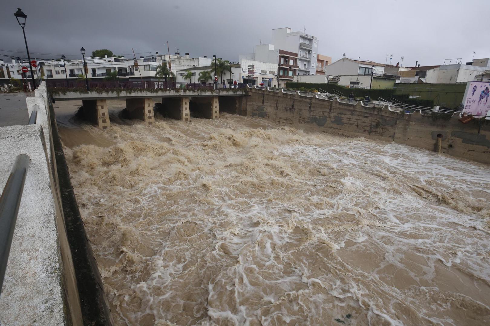 Vista de las inundaciones a consecuencia del paso de la dana Adam en la localidad alicantina de Els Poblets
