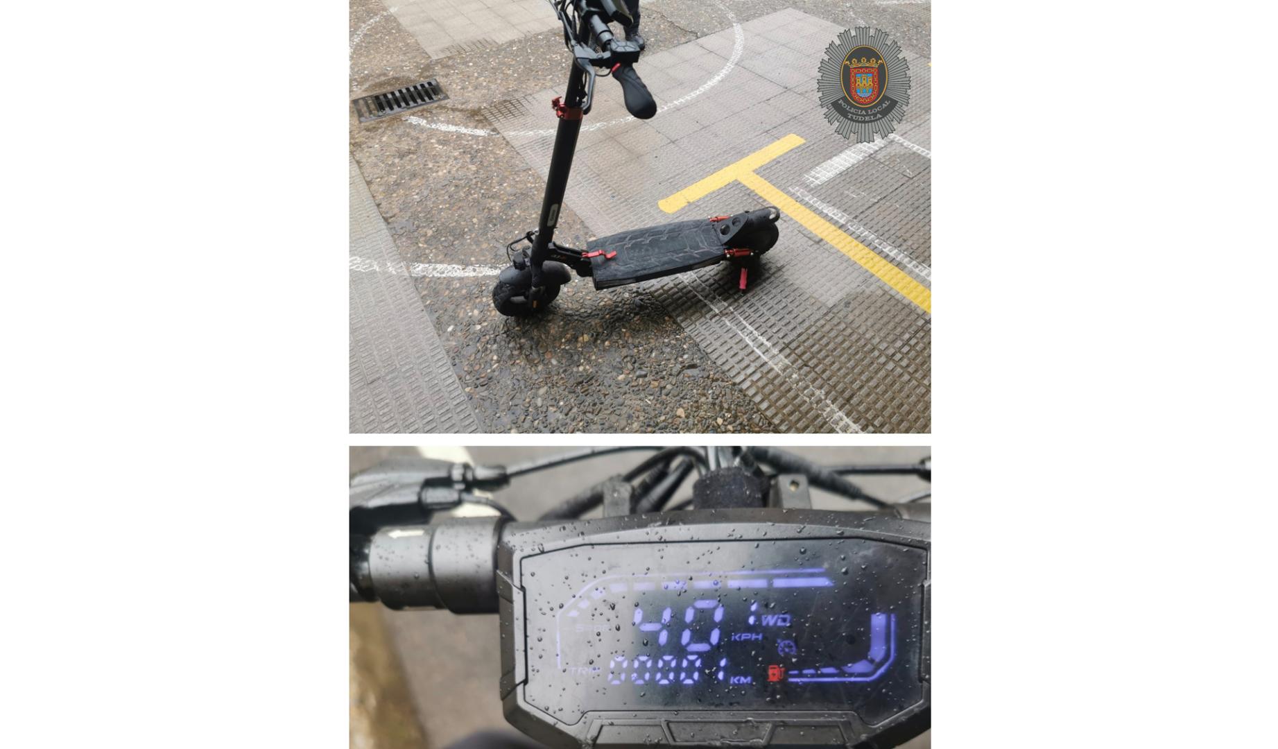 Patinete inmovilizado por la Policía Local de Tudela