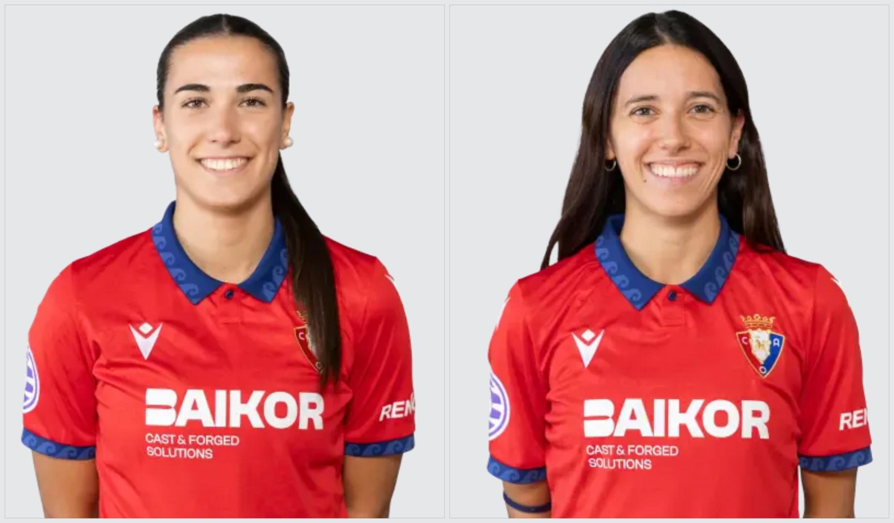 Oihane González y Lydia Ezponda, de Osasuna Femenino B