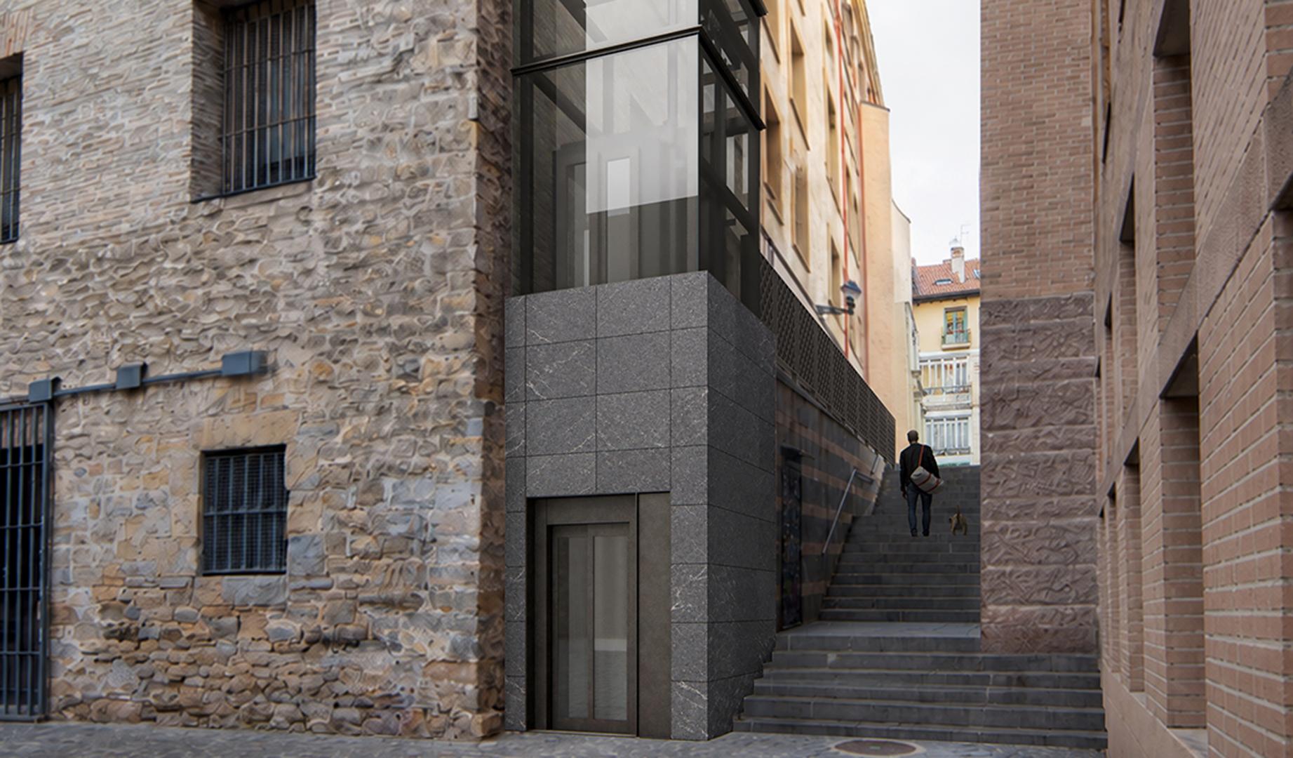 Pamplona proyecta un ascensor urbano para conectar la calle Calderería y la plaza de Compañía