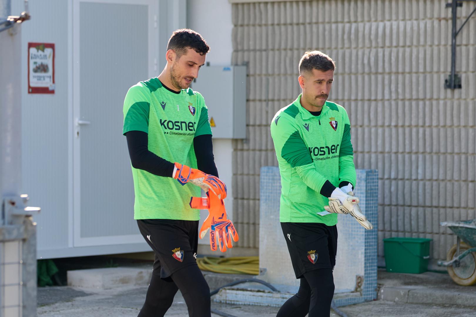 Sergio Herrera y Aitor Fernández, saliendo a un entrenamiento