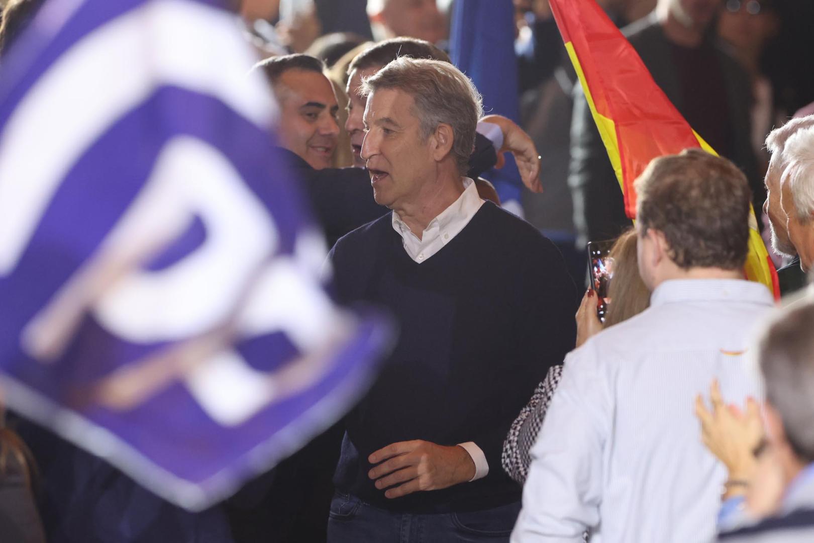 Alberto Núñez Feijóo, este domingo en un acto de precampaña en Salamanca