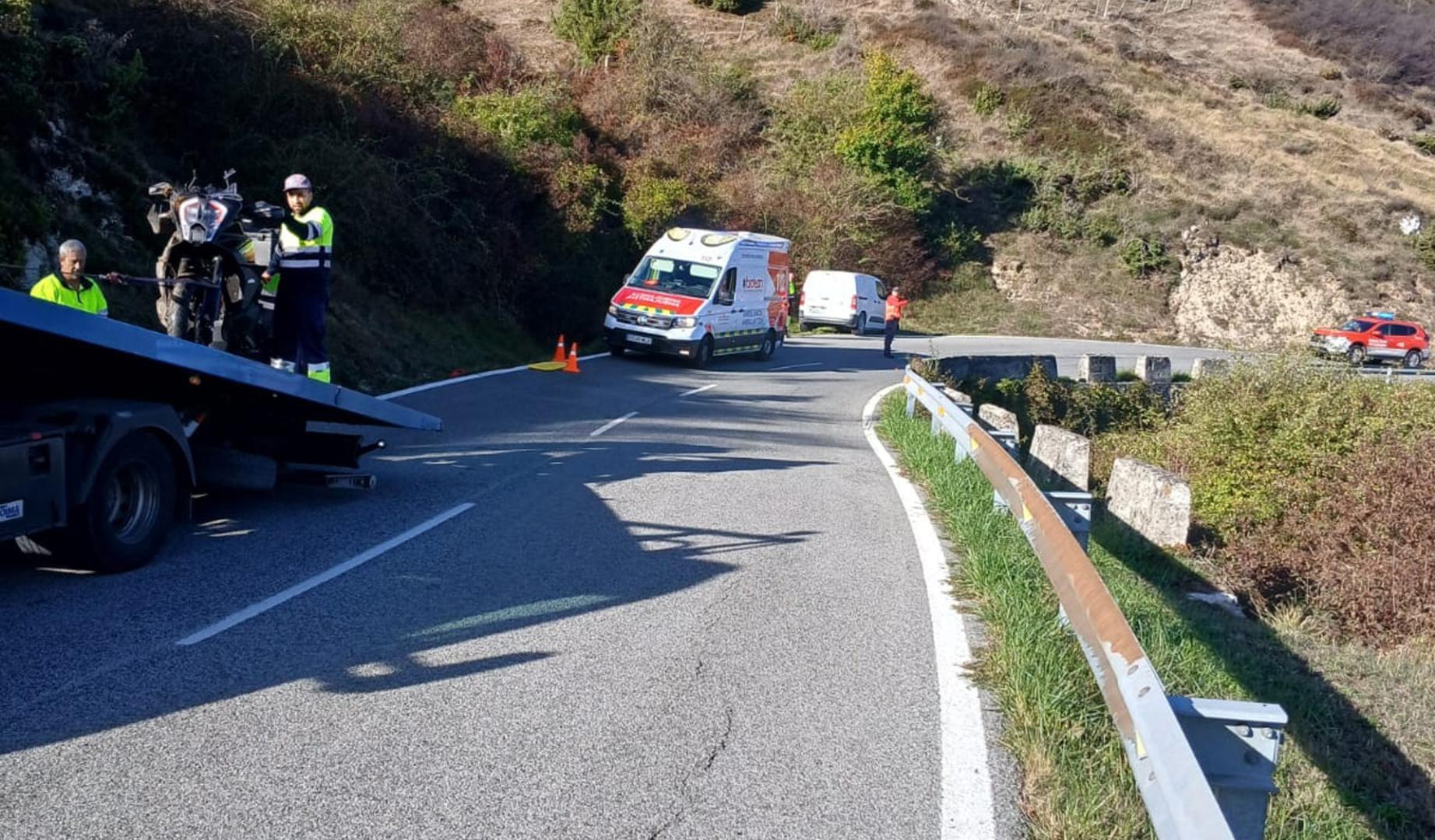 Un motorista herido este lunes en Lizarraga