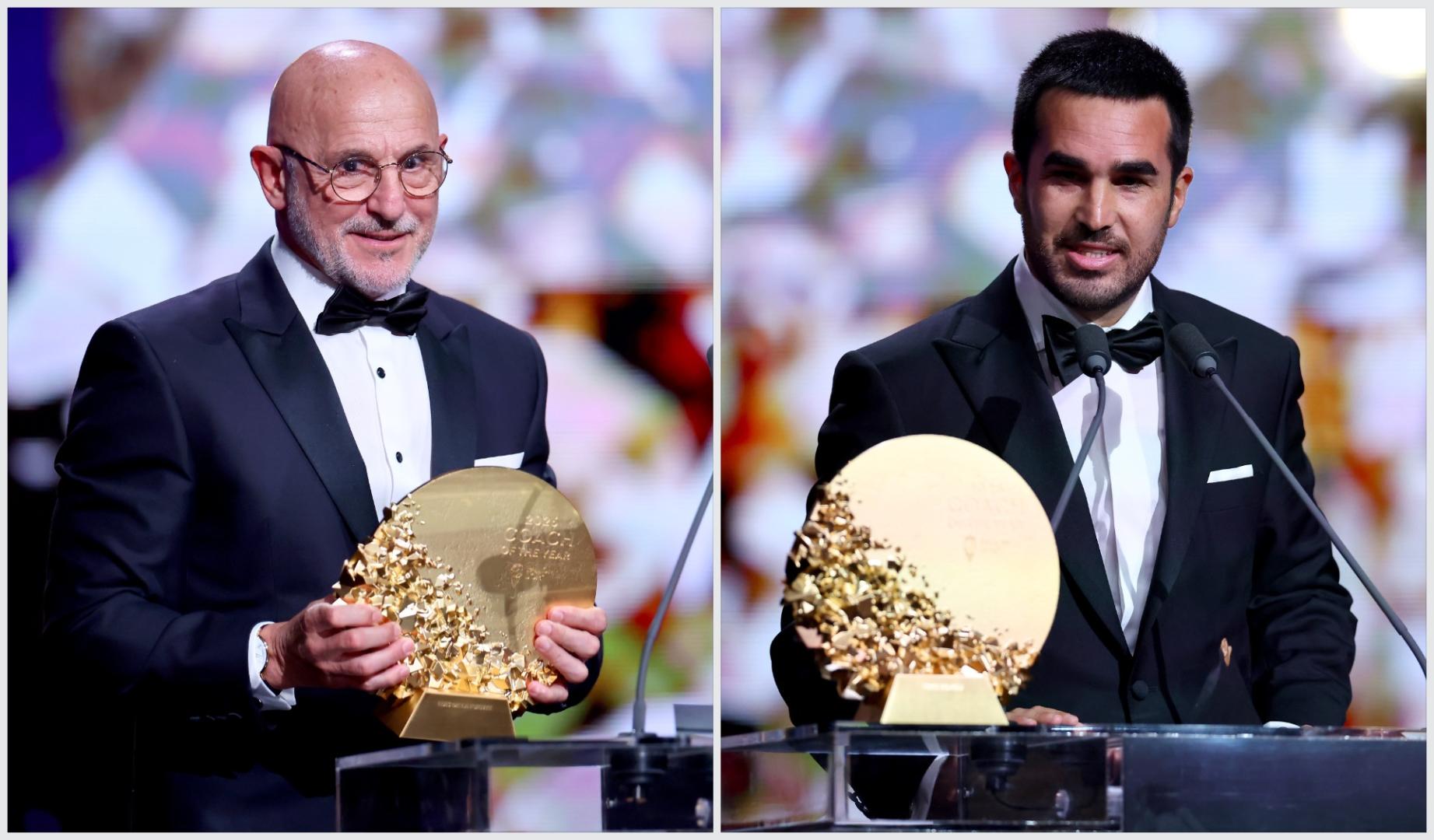 El seleccionador español, Luis de la Fuente, y el técnico del F.C.Barcelona femenino, Pere Romeu, han sido los ganadores del Trofeo Johan Cruyff a los mejores entrenadores en la gala del Balón de Oro 2026
