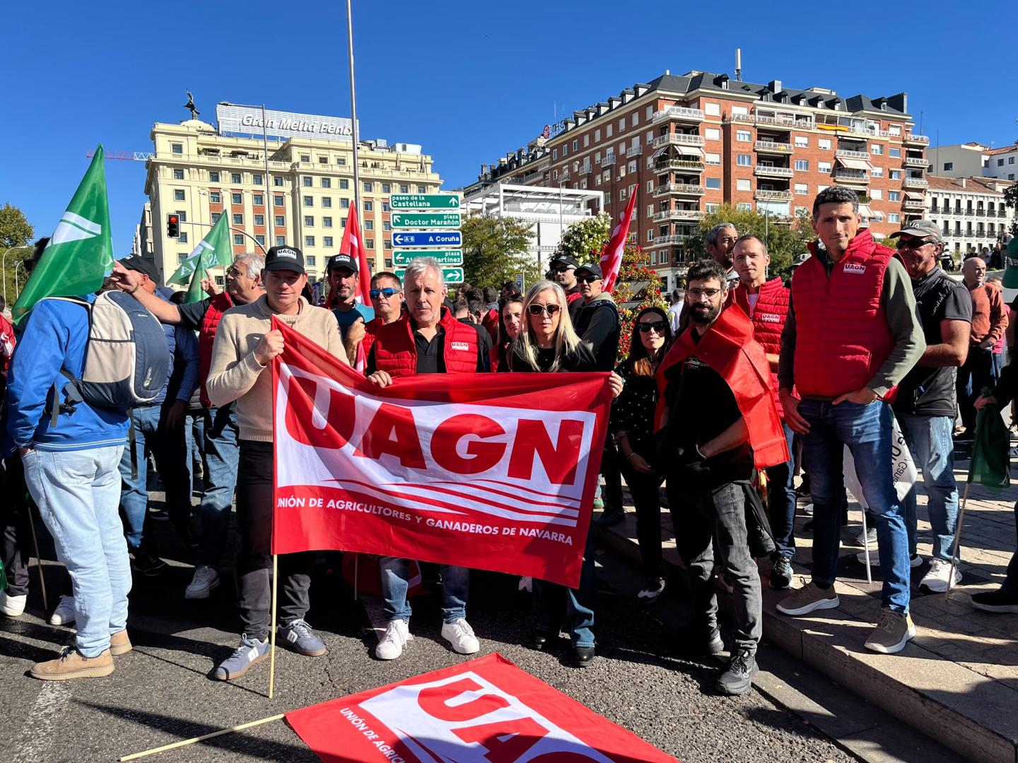 Grupo de UAGN en la protesta de Madrid de este miércoles