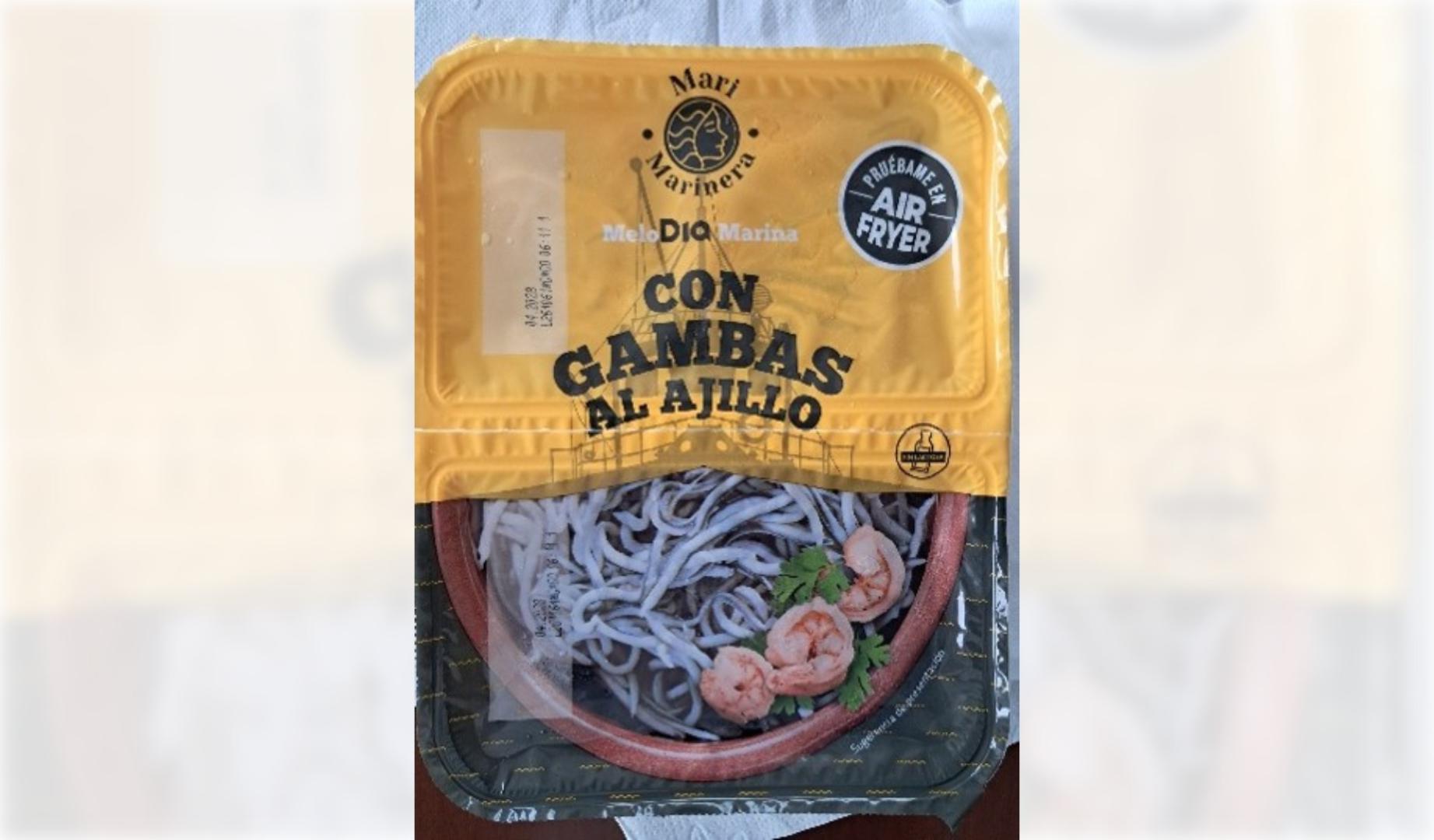Producto del que se ha alertado por la presencia de huevo no declarado en el etiquetado de la bandeja de surimi con gambas 'MeloDIA Marinera'
