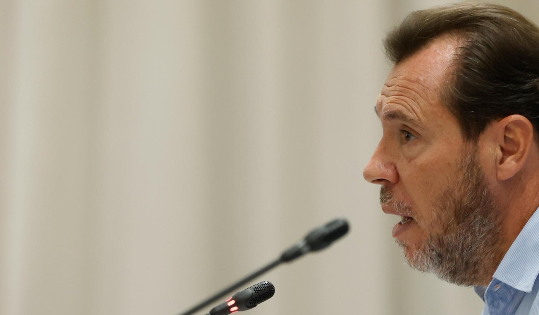 El ministro de Transportes, Óscar Puente durante una rueda de prensa celebrada este viernes en Madrid para informar sobre el accidente ferroviario de Urda (Toledo)
