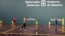 Unai Laso ha efectuado este martes por la mañana su primer entrenamiento de cara a la final manonanista del próximo domingo en el Navarra Arena contra Joseba Ezkurdia.