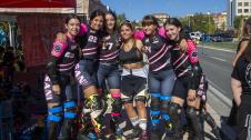 Segunda jornada del Campeonato de España de patinaje alpino en línea en Pamplona.