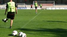 Entrenamiento de Osasuna antes del primer partido de la temporada 2011-2012