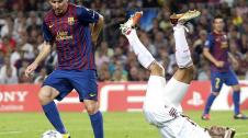 Imágenes del partido entre el FC Barcelona y el Milan de este miércoles